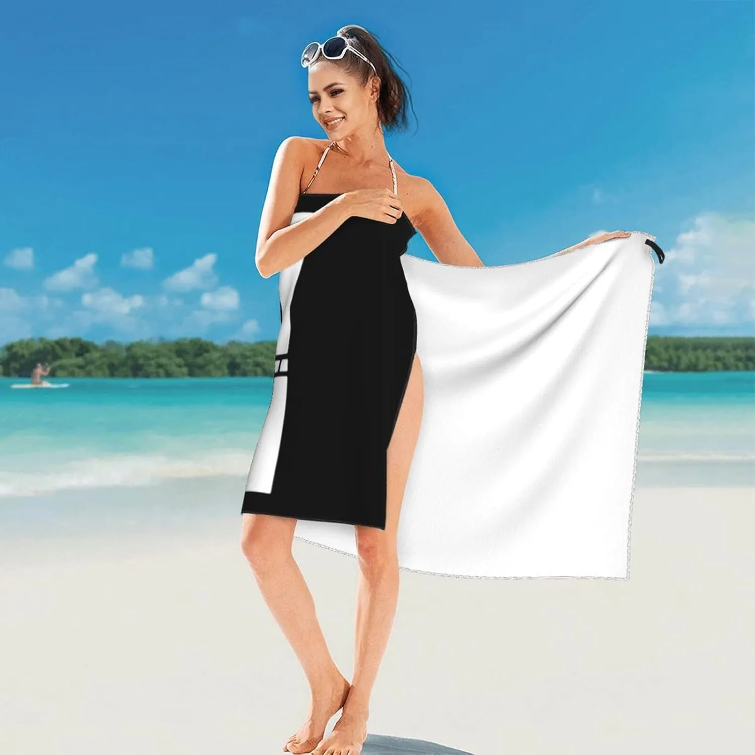 Muay Thai Beach Towel with Travel Bag 31.5"x63" Quick Dry Sand Free Lightweight Large Oversized Towels Light Vacation Essentials