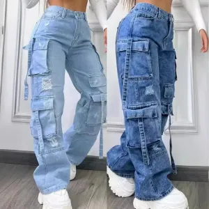Multi Pocket Casual Jeans