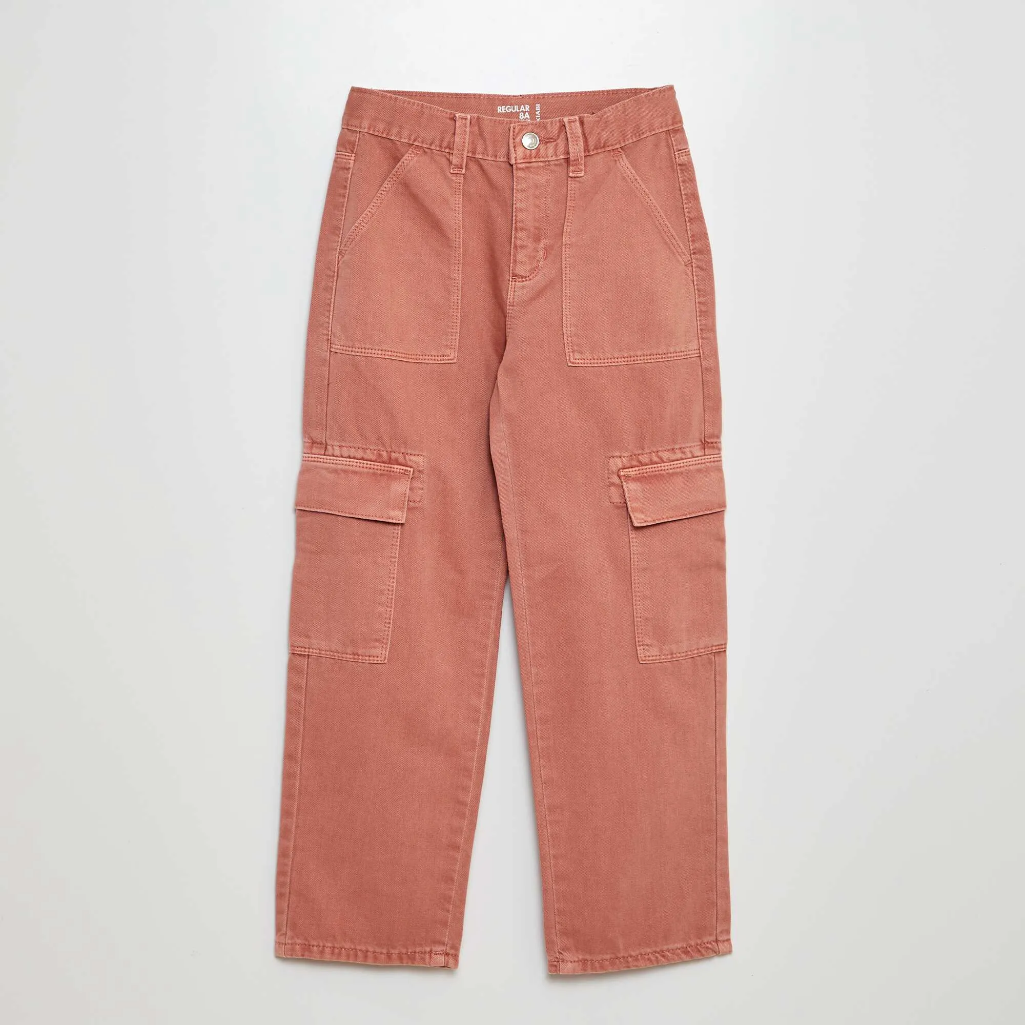 Multi-pocket denim trousers PINK