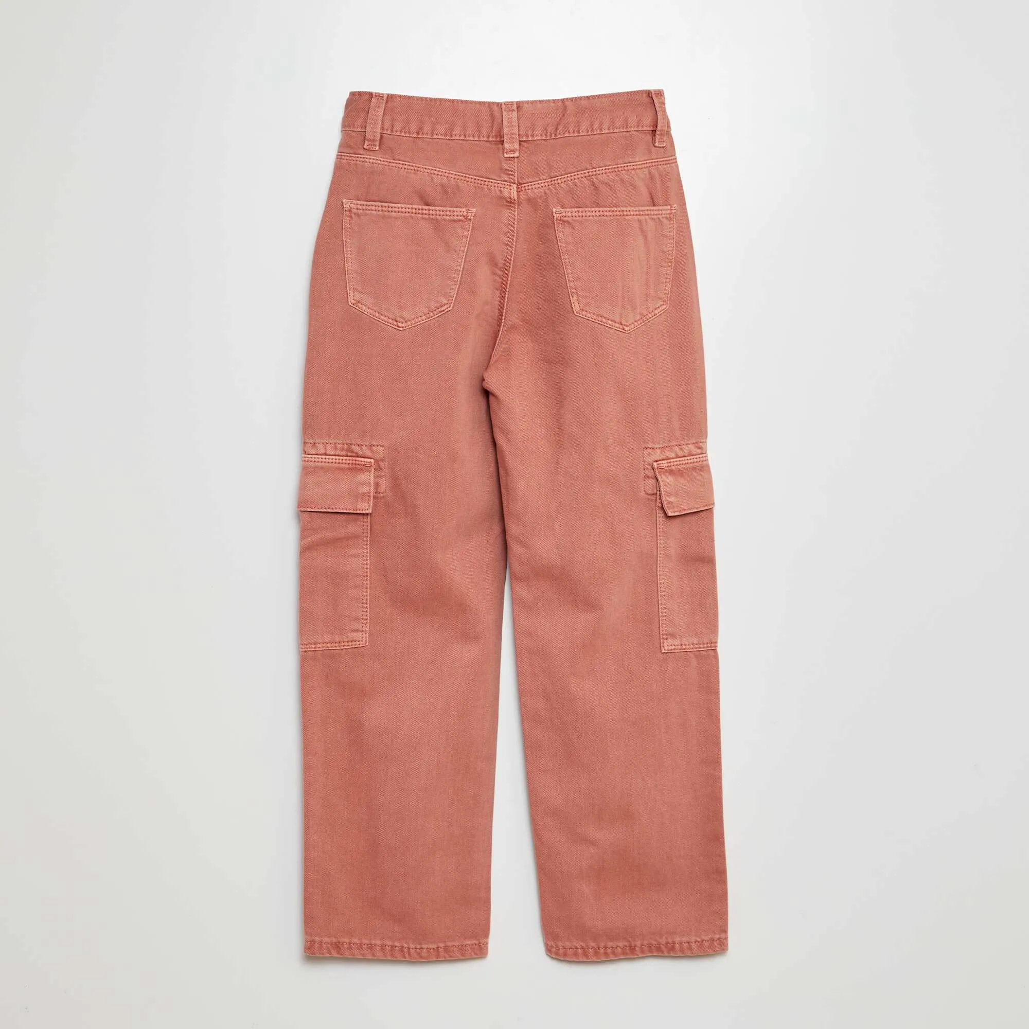 Multi-pocket denim trousers PINK