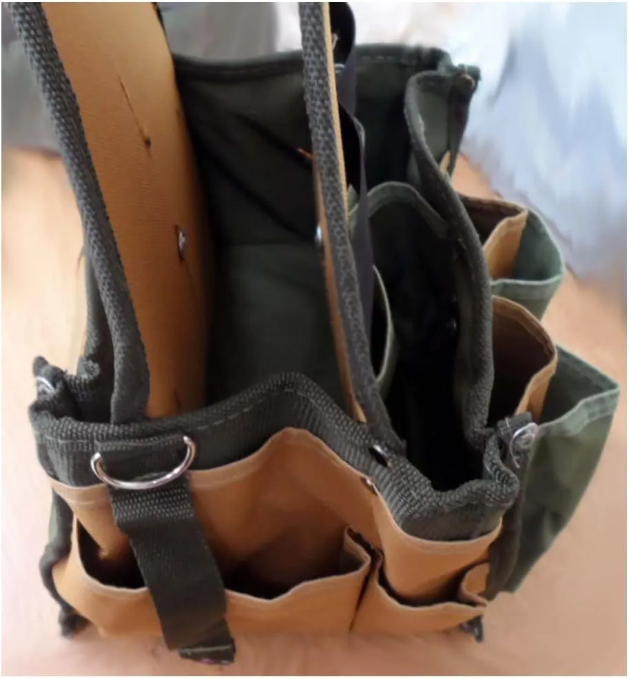 Multi-Pocket Tool Bag | Over 20 Pockets | 600D Nylon Construction | 8.5" x 8" x 16" | Tape Measure Clip & Shoulder Strap