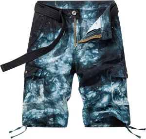 Muscularfit Graphic Shorts for Men Causal Multi Pocket Cargo Shorts Regular Fit Print Tooling Shorts Outdoor Athletic Shorts