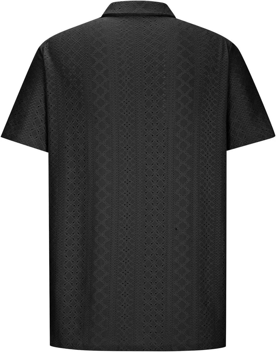 Muscularfit Mens Big and Tall Button Down Shirts Summer Short Sleeve Eyelet Shirts Casual Beach Tops Muscle Basic T Shirts