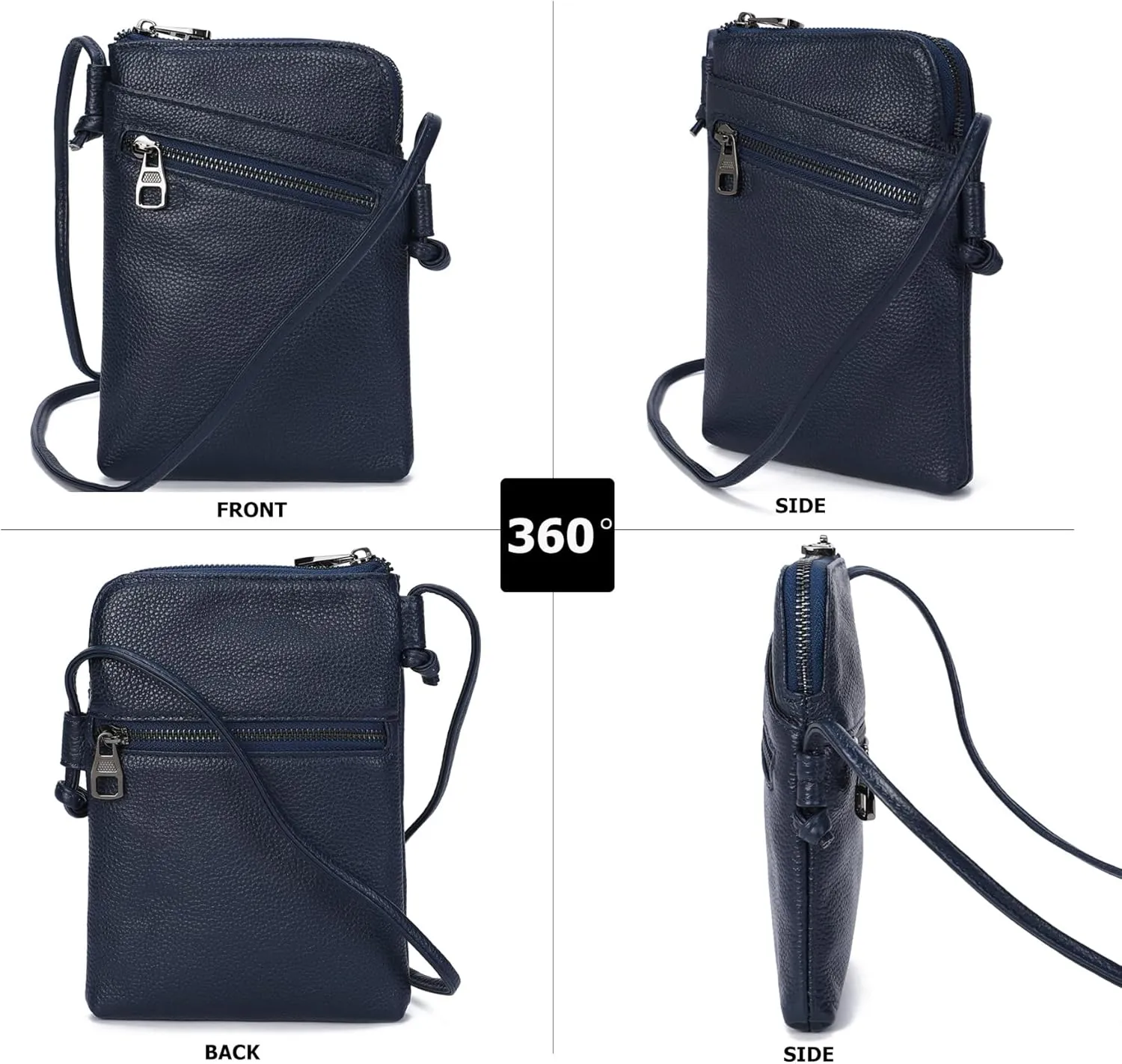 myfriday Genuine Leather Small Crossbody Purses for Women Universal Mini Cell Phone Purse - Small/Large Size Option