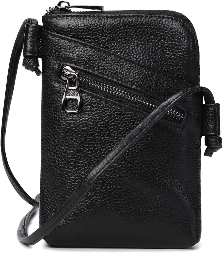 myfriday Genuine Leather Small Crossbody Purses for Women Universal Mini Cell Phone Purse - Small/Large Size Option