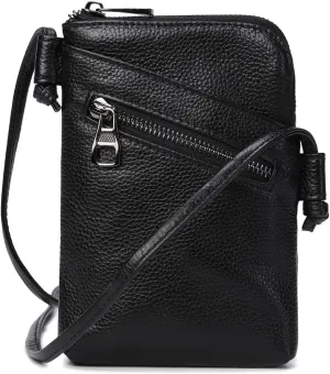 myfriday Genuine Leather Small Crossbody Purses for Women Universal Mini Cell Phone Purse - Small/Large Size Option