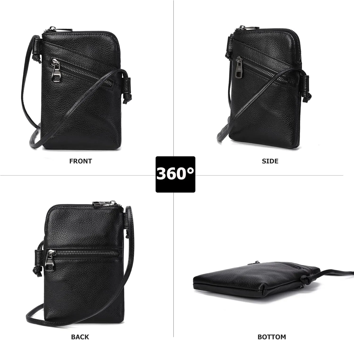 myfriday Genuine Leather Small Crossbody Purses for Women Universal Mini Cell Phone Purse - Small/Large Size Option