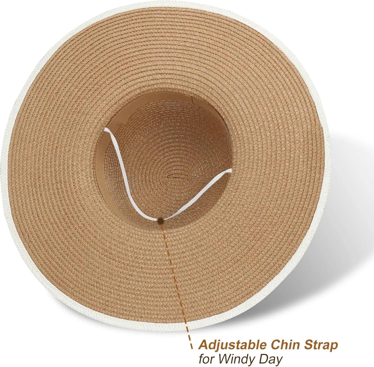 Naivlizer Women Wide Brim Sun Hat UPF50 Straw Summer Hat Floppy Beach Hat Roll-Up