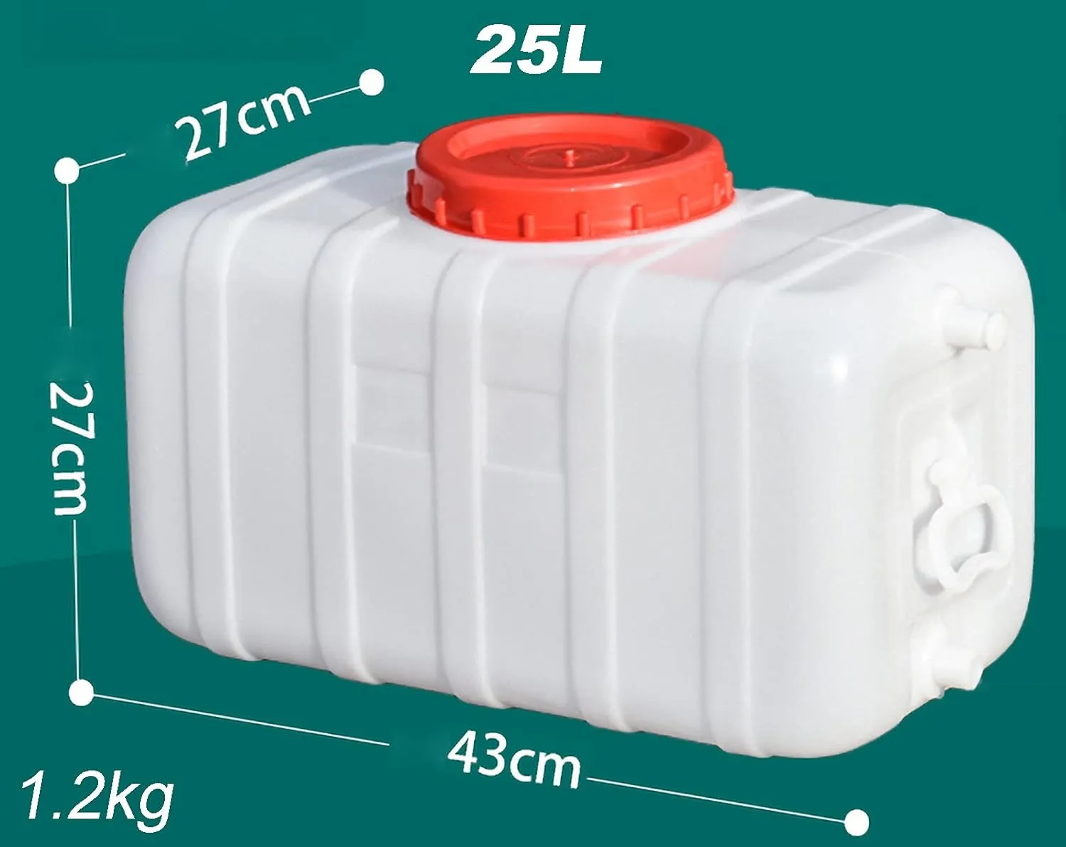 NAKAN Large 25L/30L/47L/75L/110L/150L/200L Plastic Water Container with Faucet, Portable Water Tank for Camping, Hiking, Outdoor(Color:25L)