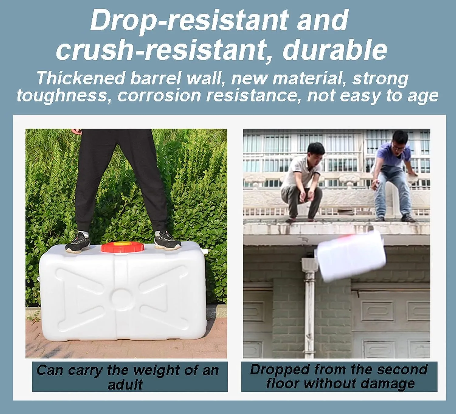 NAKAN Large 25L/30L/47L/75L/110L/150L/200L Plastic Water Container with Faucet, Portable Water Tank for Camping, Hiking, Outdoor(Color:25L)