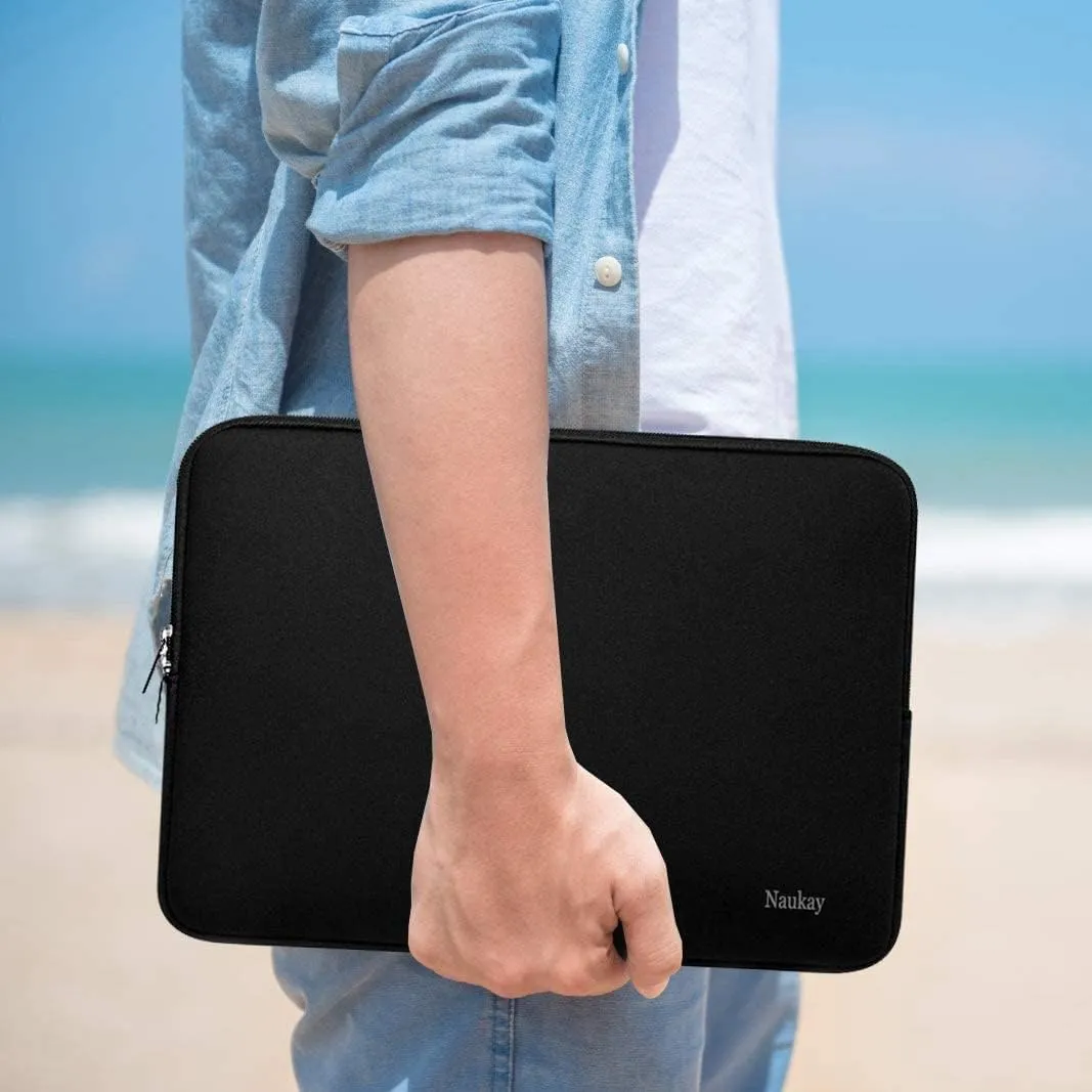 Naukay 15 Inch Neoprene Laptop Sleeve/Case, Shockproof, Water Resistant, Minimalist, Compatible with 15.4 inch Laptops, Personal Protection and Carrying, Envelope Form Factor