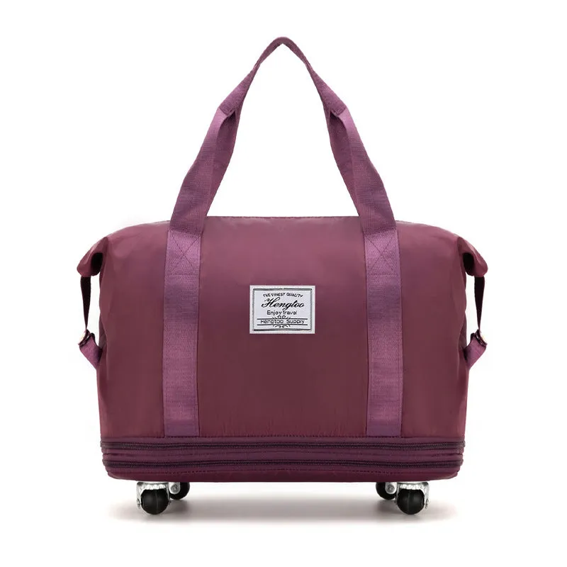 New Universal Wheel Travel Bag With Double-layer Dry And Wet Separation Fitness Yoga Shoulser Bags Sports Fitness Large Capacity Handbag Women
