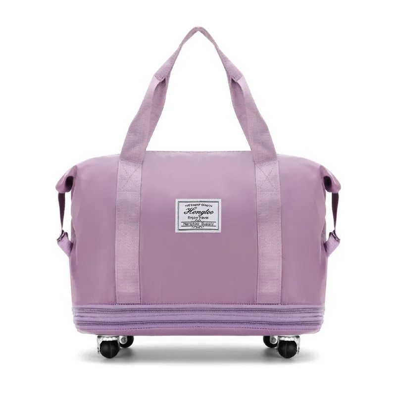 New Universal Wheel Travel Bag With Double-layer Dry And Wet Separation Fitness Yoga Shoulser Bags Sports Fitness Large Capacity Handbag Women