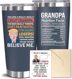 NewEleven Fathers Day Gift For Grandpa - Grandpa Gifts, Birthday Gifts For Grandfather, Papa - Grandfather Gift Ideas From Granddaughter, Grandson, Kids - 20 Oz Tumbler