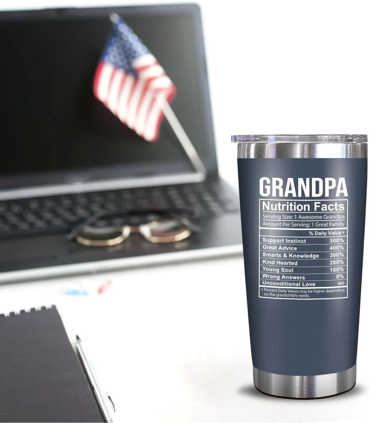 NewEleven Fathers Day Gift For Grandpa - Grandpa Gifts, Birthday Gifts For Grandfather, Papa - Grandfather Gift Ideas From Granddaughter, Grandson, Kids - 20 Oz Tumbler