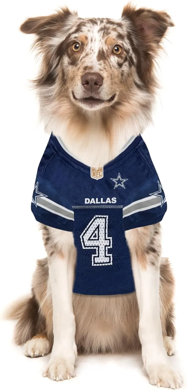 NFLPA DAK Prescott Jersey PET Jersey, NFL Dog Shirt, Size XX-Large, Dallas Cowboys Mesh Jersey for Dogs