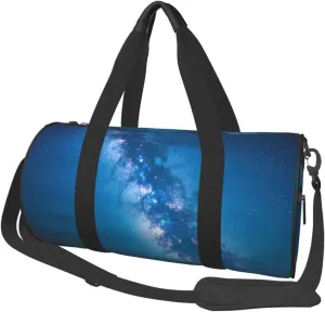 night sky Print Round Large Capacity Travel Luggage Bags,Men's and Women's Hand-Held Travel Clothing Bags