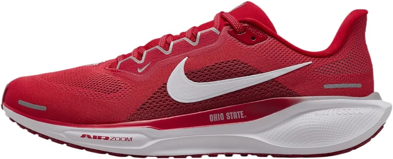 Nike Pegasus 41 Pegasus 41 Men's College Road Running Shoes Ohio State (FZ5135-600, University Red/White/Pewter Grey/White) Size 10.5