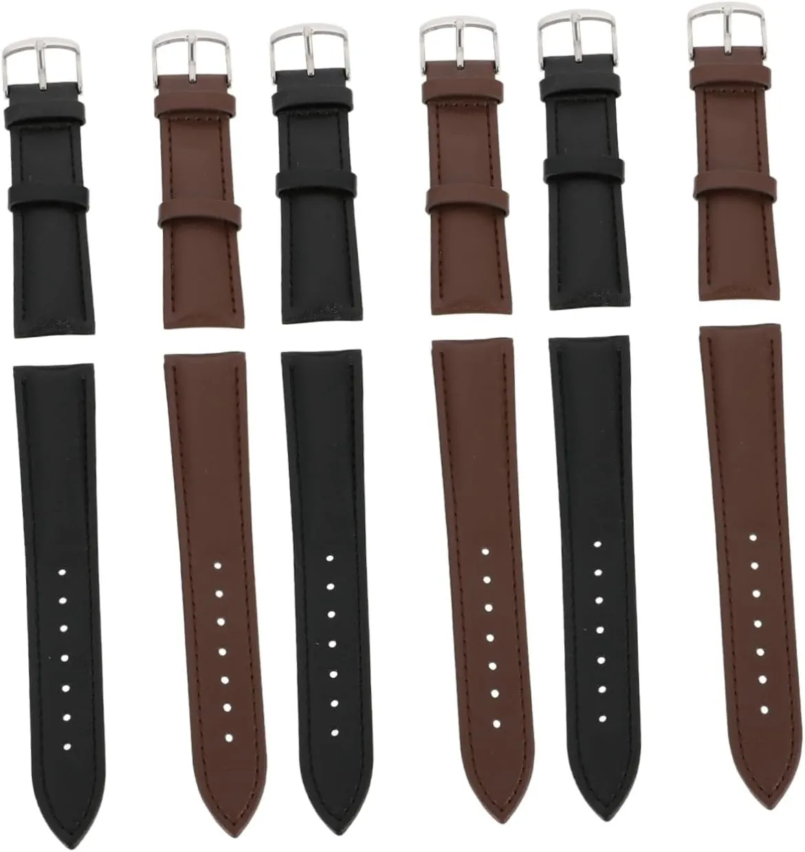 NOLITOY 3sets Leather Watch Band Replacement for Silver Watch Band Compatible Universal Fit Elegant 2pcs*3