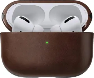Nomad Airpods Pro 2 Case in Rustic Brown Leather, AirPods Pro 2nd gen Case Cover, Compatible with AirPods Pro Case 1st gen, Leather AirPods Pro 2nd gen, Case Cover, Qi and MagSafe Charging Compatible