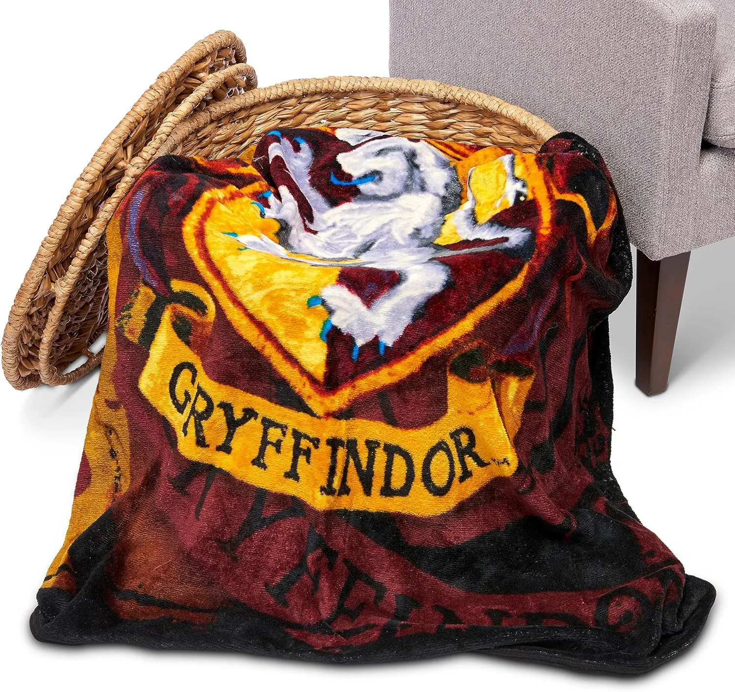 Northwest Harry Potter Micro Raschel Throw Blanket, Lightweight Breathable for Couch, Sofa, Cozy for All Seasons 46" x 60", Battle Flag