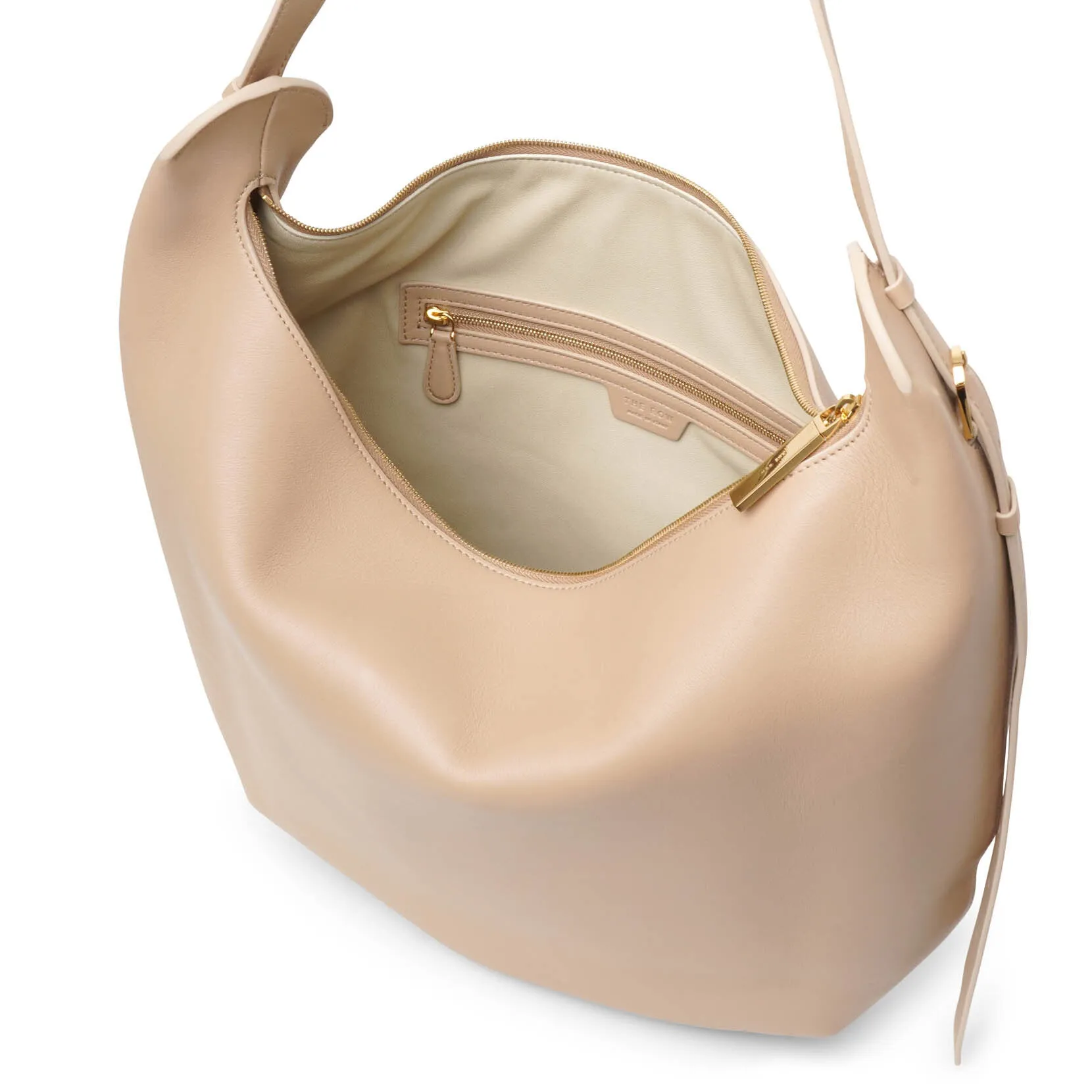 N/S Allie light beige leather bag
