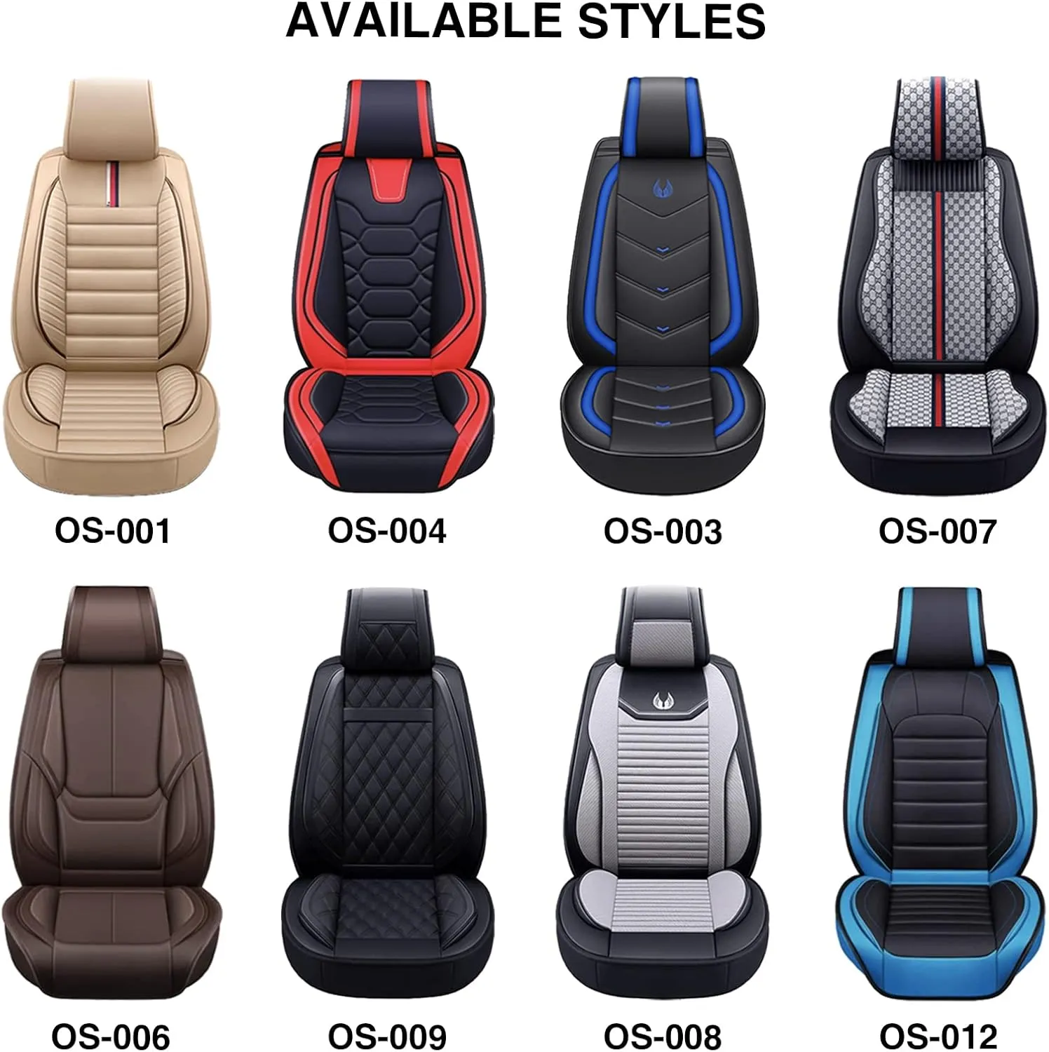 OASIS AUTO Car Seat Covers Premium Waterproof Faux Leather Cushion Universal Accessories Fit SUV Truck Sedan Automotive Vehicle Auto Interior Protector Full Set (OS-001 Burgundy)