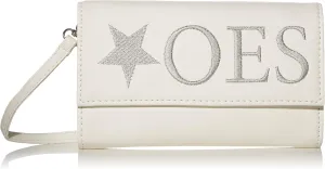 OES Eastern Star Cross Body Clutch Purse with Detachable Chain Shoulder Strap, White, Medium