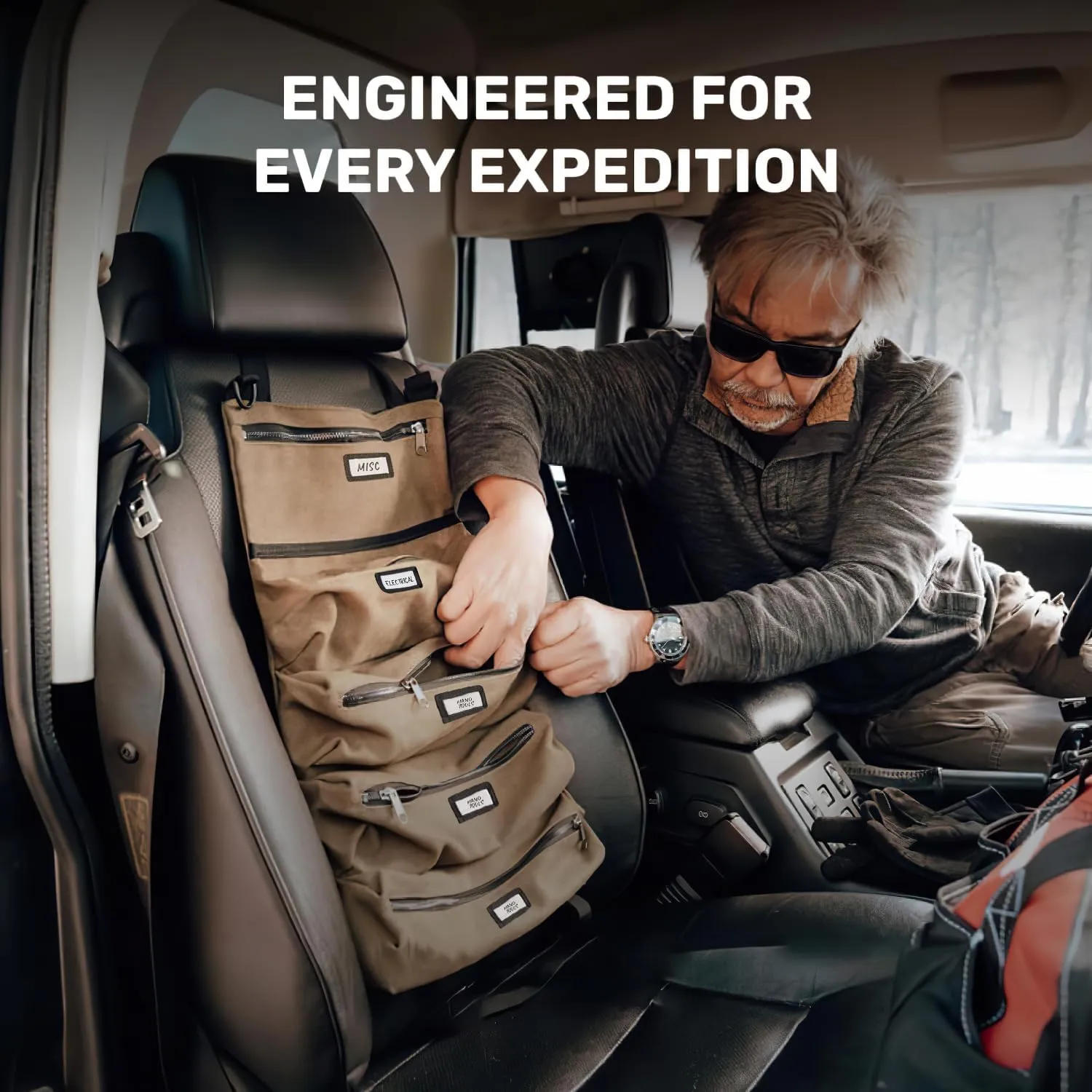 Official Legacy Tool Roll Bag - Easy to Carry 5-Pocket Roll Up Tool Bag - Durable Canvas, Rust-Proof YKK Zippers & Secure Buckle - A Loving Gift for Dads, Mechanics, Electricians & Hobbyists | Khaki