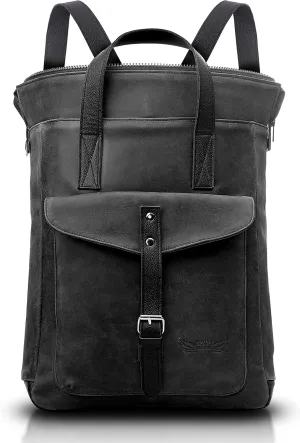 ORNA'S LEATHER ART | SWAN Everyday leather backpack for Women, Black