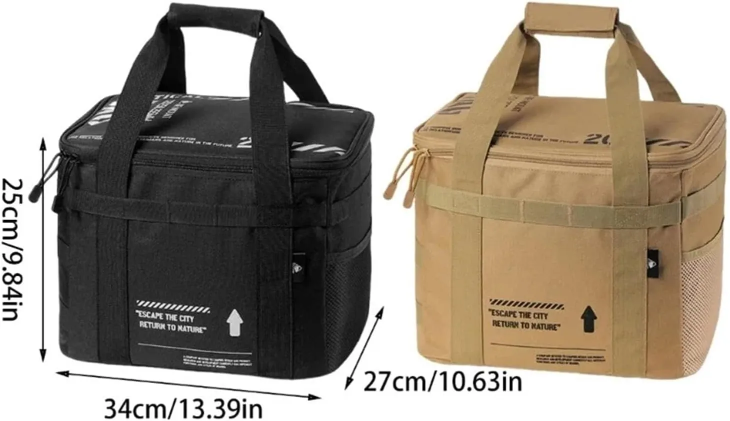 Outdoor Camping Cookware Carrying Bag Kitchen Barbecue Tableware Tool Carriers Bag(Khaki)