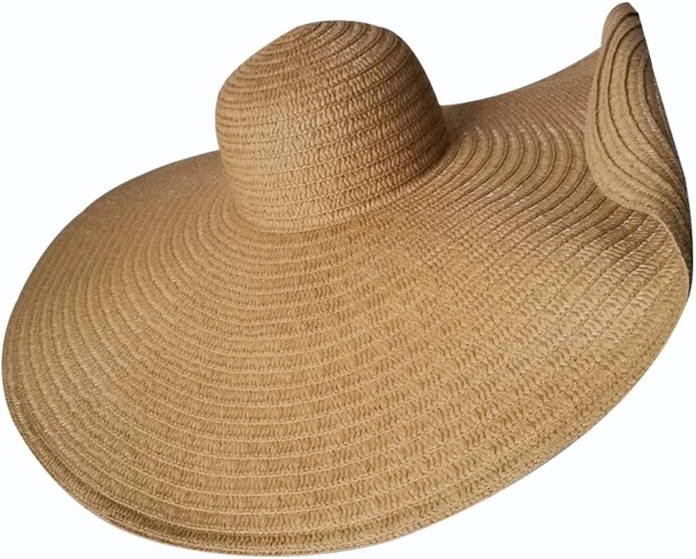 Oversized Beach Straw Hats for Women Extra Large Wide Brim Beach Hat Foldable Roll up Floppy Sun Hat