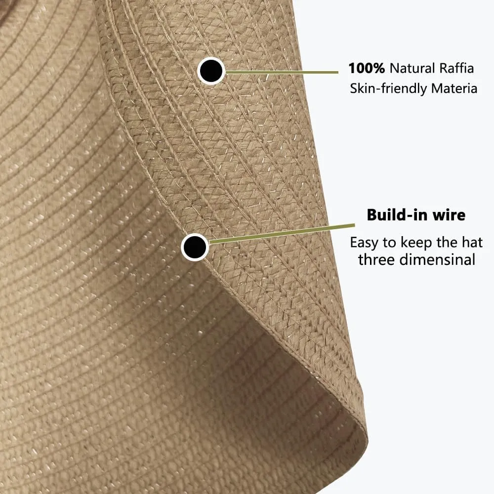 Oversized Beach Straw Hats for Women Extra Large Wide Brim Beach Hat Foldable Roll up Floppy Sun Hat