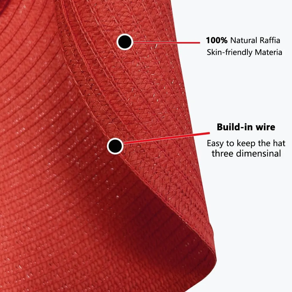 Oversized Beach Straw Hats for Women Extra Large Wide Brim Beach Hat Foldable Roll up Floppy Sun Hat