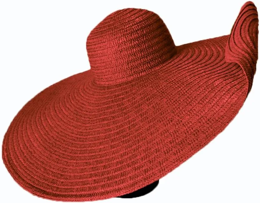 Oversized Beach Straw Hats for Women Extra Large Wide Brim Beach Hat Foldable Roll up Floppy Sun Hat
