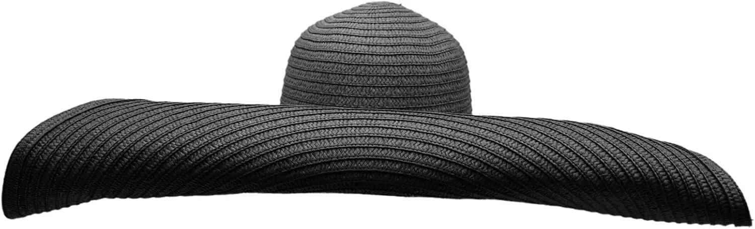 Oversized Sun Straw Hat for Women, UPF 50  Floppy Wide Brim Summer Hat, Foldable Packable Roll up Beach Cap