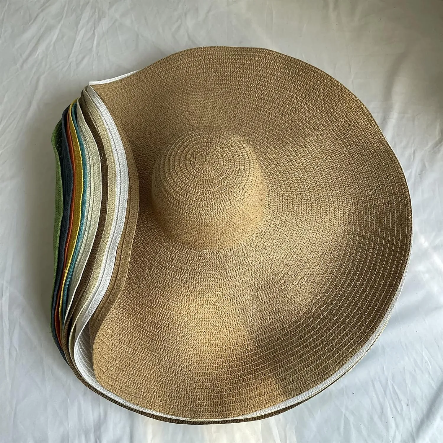 Oversized Sun Straw Hat for Women, UPF 50  Floppy Wide Brim Summer Hat, Foldable Packable Roll up Beach Cap