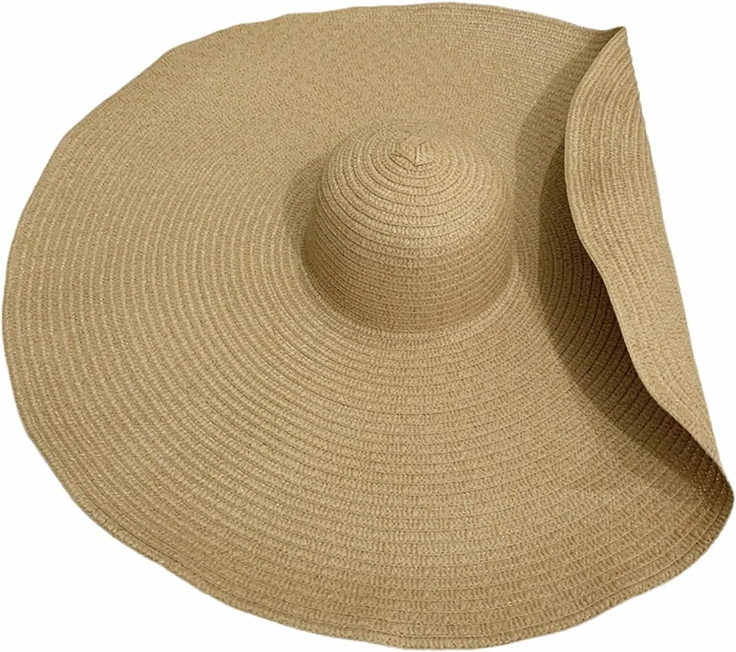 Oversized Sun Straw Hat for Women, UPF 50  Floppy Wide Brim Summer Hat, Foldable Packable Roll up Beach Cap