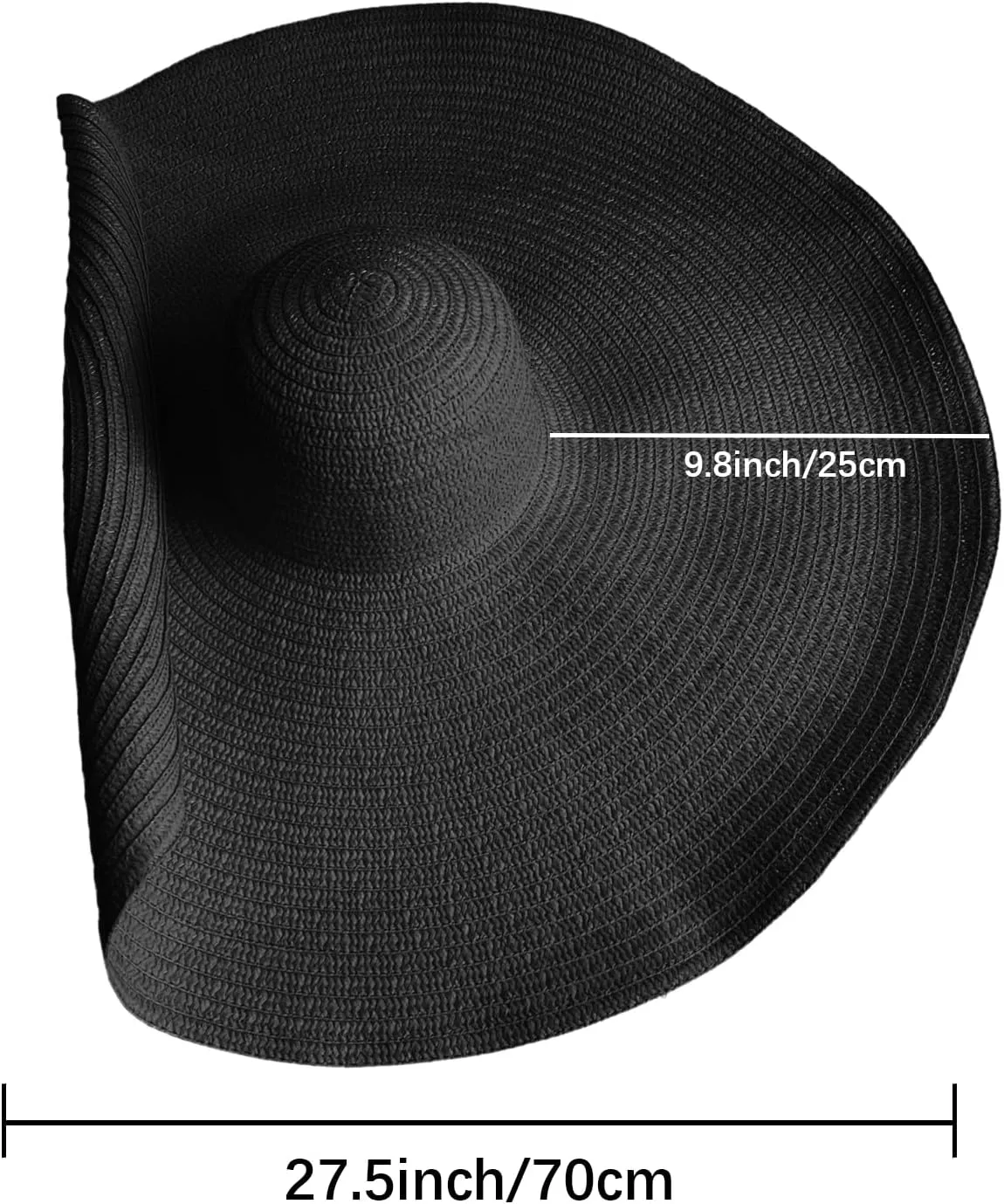 Oversized Sun Straw Hat for Women, UPF 50  Floppy Wide Brim Summer Hat, Foldable Packable Roll up Beach Cap