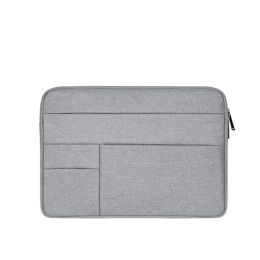 Oxford Cloth Water Repellent Laptop Sleeve Case Bag Cover with Pocket Compatible 13-13.3 Inch MacBook Pro/Air, Multi-Object Bag, Large Capacity, Gray (Laptop Bag)