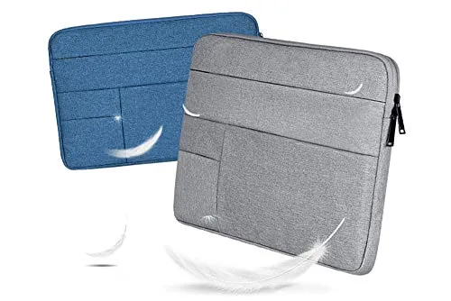 Oxford Cloth Water Repellent Laptop Sleeve Case Bag Cover with Pocket Compatible 13-13.3 Inch MacBook Pro/Air, Multi-Object Bag, Large Capacity, Gray (Laptop Bag)