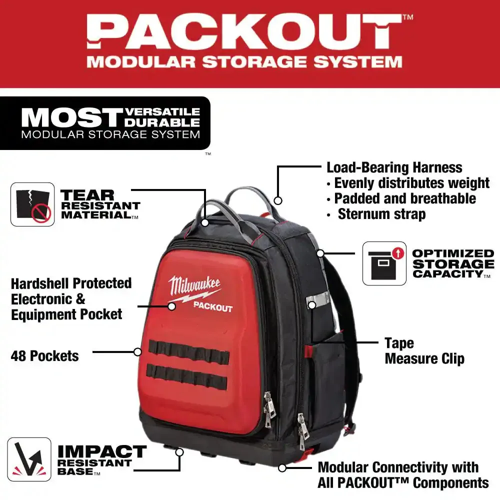 PACKOUT Tool Backpack   3-Pack Multi-Size Tool Bags