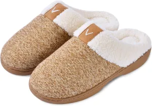 Parlovable Women Indoor Bedroom Slippers, Memory Foam House Shoe, Gifts for Ladies Cozy Wool-like Anti-Skid Rubber Sole