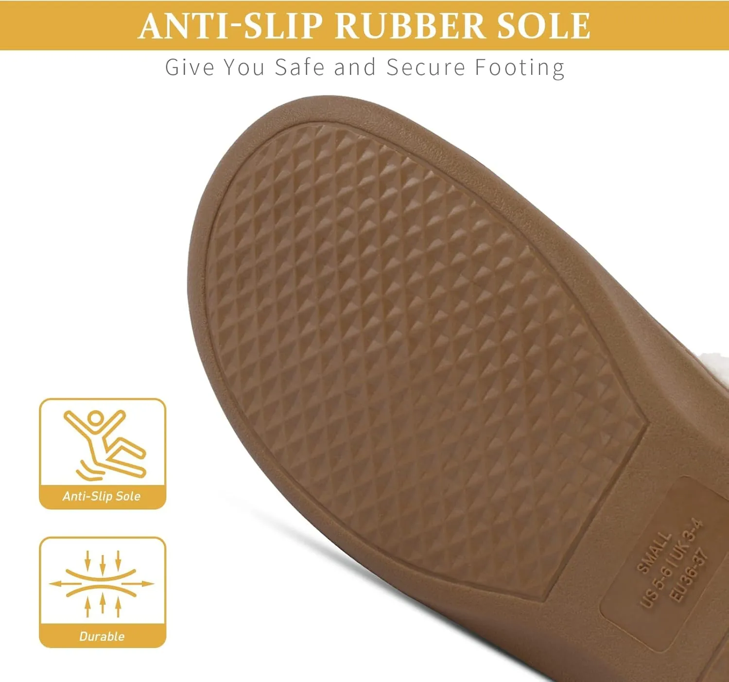 Parlovable Women Indoor Bedroom Slippers, Memory Foam House Shoe, Gifts for Ladies Cozy Wool-like Anti-Skid Rubber Sole