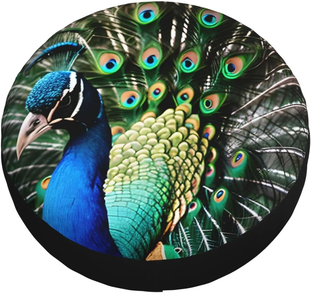 Peacock Tire Cover Outdoor Waterproof Snow Sun Rain Wheel Cover Portable Wheel Bags Camper Spare Tire Cover Universal Car Tire Protectors for Trailer RV SUV