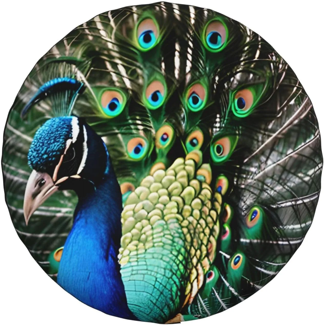 Peacock Tire Cover Outdoor Waterproof Snow Sun Rain Wheel Cover Portable Wheel Bags Camper Spare Tire Cover Universal Car Tire Protectors for Trailer RV SUV