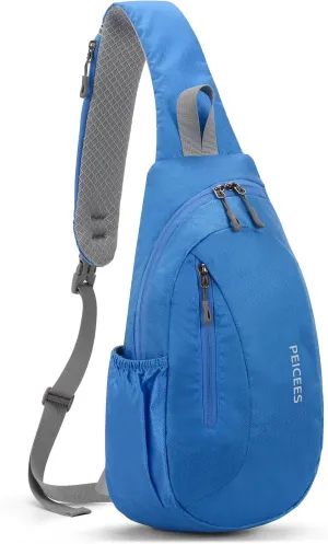 Peicees Sling Bags Men Women Shoulder Backpack Small Cross Body Chest Sling Backpack, Blue