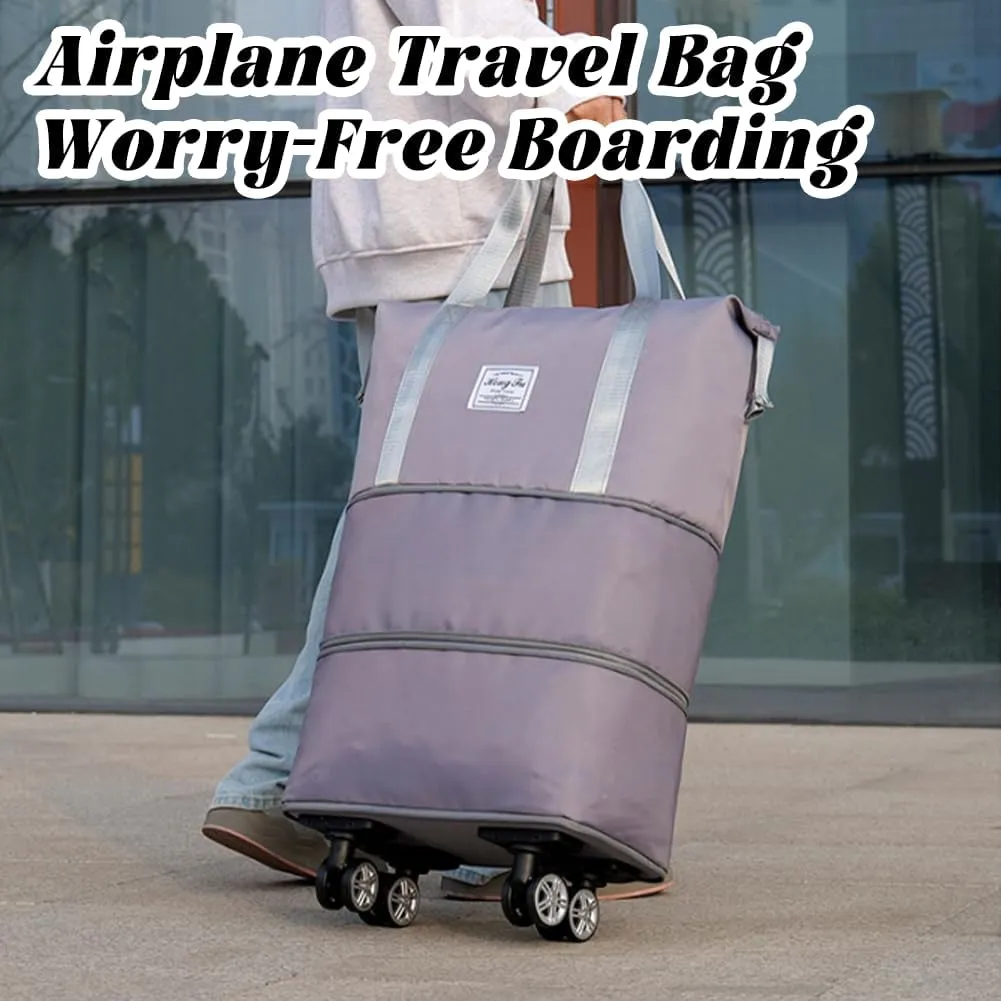 Pepepo Travel Bag with Wheels, 2025 New Large Capacity Travel Bag - Universal Wheel Removable for Travel & Business Trip, Expandable Foldable Rolling Duffle Bags with Wheels for Women & Men (A-Blue)