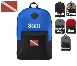 Personalized Gift, Kids Giant discount Customizable Custom Backpack Retro Custom Embroidered Monogrammed Dive Name, Gift, Kids School Backpack, Kids Flag Backpack,