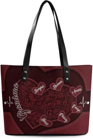 Personalized Grandma's Little Sweethearts Single Shoulder Bag Custom 1-15 Name Loving Gift For Grandma Mom Xmas